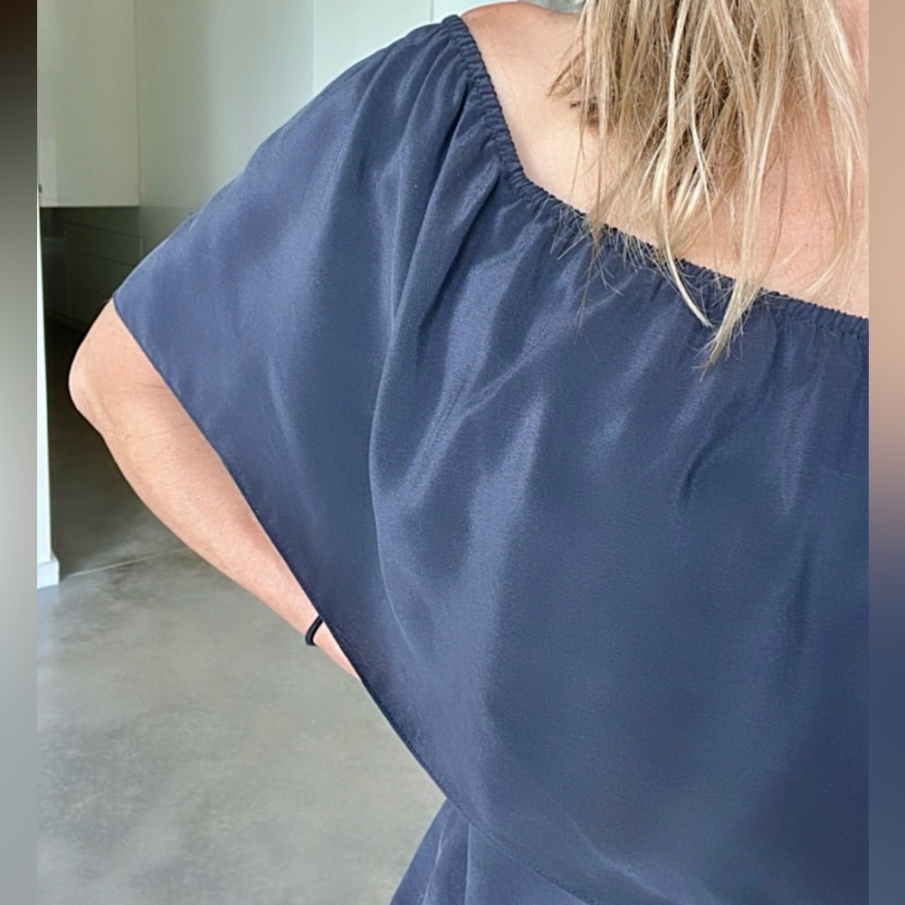 Off-Shoulder Navy Blue Top
